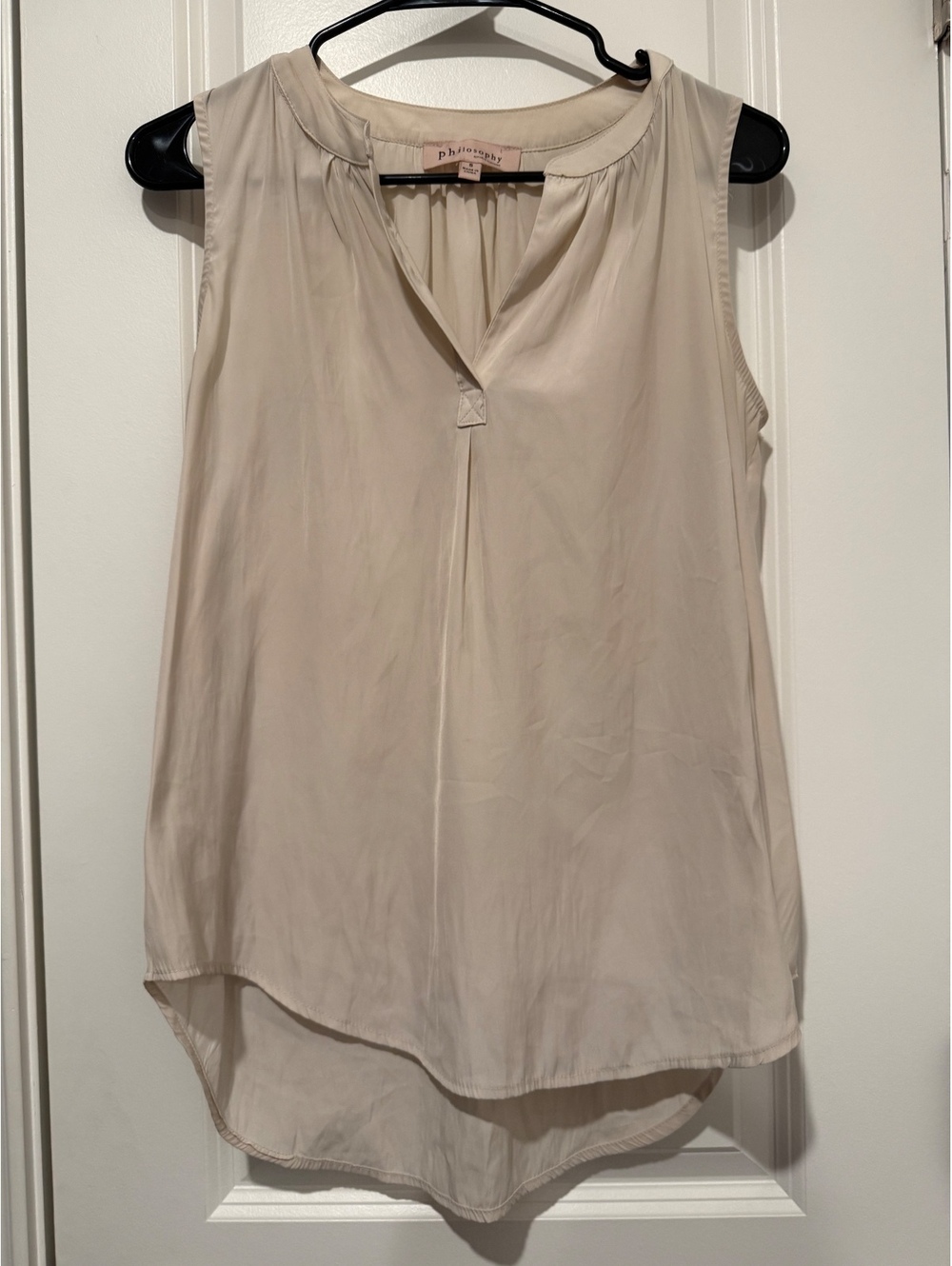 Philosophy Republic Clothing Women's Beige Sleeveless Blouse Size Small